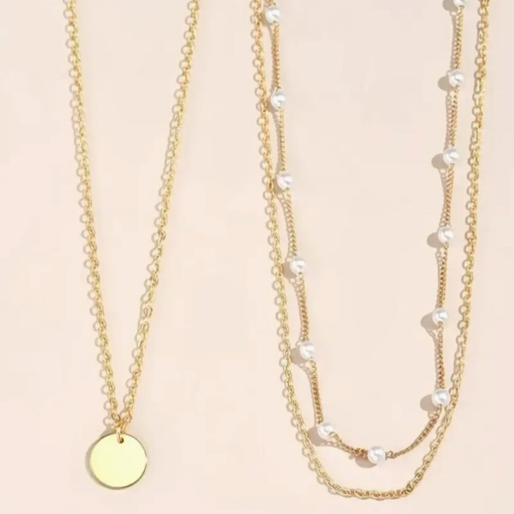 14K Gold filled Layering Pearl Necklace - Picture 3 of 4